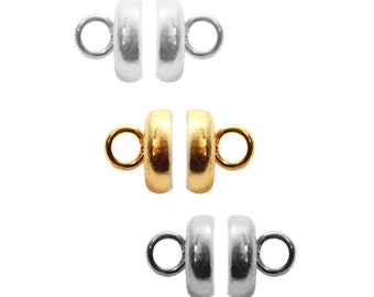Cierres/Conectores magnéticos de metal de latón - Tamaño de 9x6 mm - 1 pieza - Diferentes revestimientos - Hallazgos de fabricación de joyas - Conexión de piezas finales