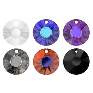 6724 Sun Primero Crystals Pendants - Swarovski Alternative - Center Drilled Sun Shape Crystal Pendants - for Jewelry Making