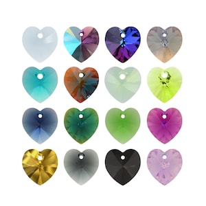 6228 Heart Primero Crystals Pendants - Swarovski Alternative - Center Drilled Heart Shape Crystal Pendants - for Jewelry Making
