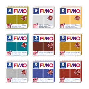 FIMO® Leather-Effect Oven Hardening Polymer Modelling Clay - 12 Vibrant Colors - 57g Standard Block - After hardening similar to leather
