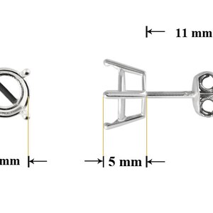 Örhängen i 925 sterlingsilver med stift: Chatonkristallinfattningar 6mm