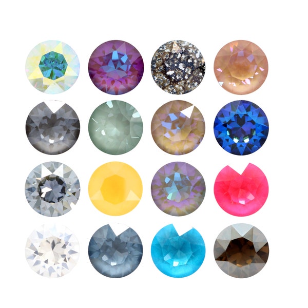 PRIMERO Crystals 1088 Chaton - Highest Quality Round Stones - Made in Austria - Crystal Effects - Pointed Back Crystals - Chaton Shape