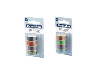 Beadalon® Nymo® Thread Bobbins  - Size D (0.30mm) - Variety Packs in Different Colors - Pack Includes 4 Pieces - Each Spool contains 58m