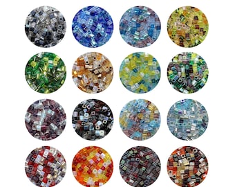 Cuentas de vidrio Miyuki Square Cube: Totalmente perforadas, 3 mm, cuentas de vidrio pequeñas japonesas originales