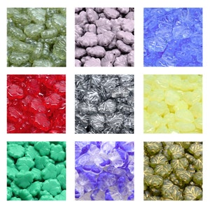 Rutkovsky 111-95011 Ahornblatt gepresste Glasperlen - 13 x 11 mm Größe - 15g Packung ca 15 Perlen - Tschechische Glasperlen - 1,2 mm Loch - viele Farben