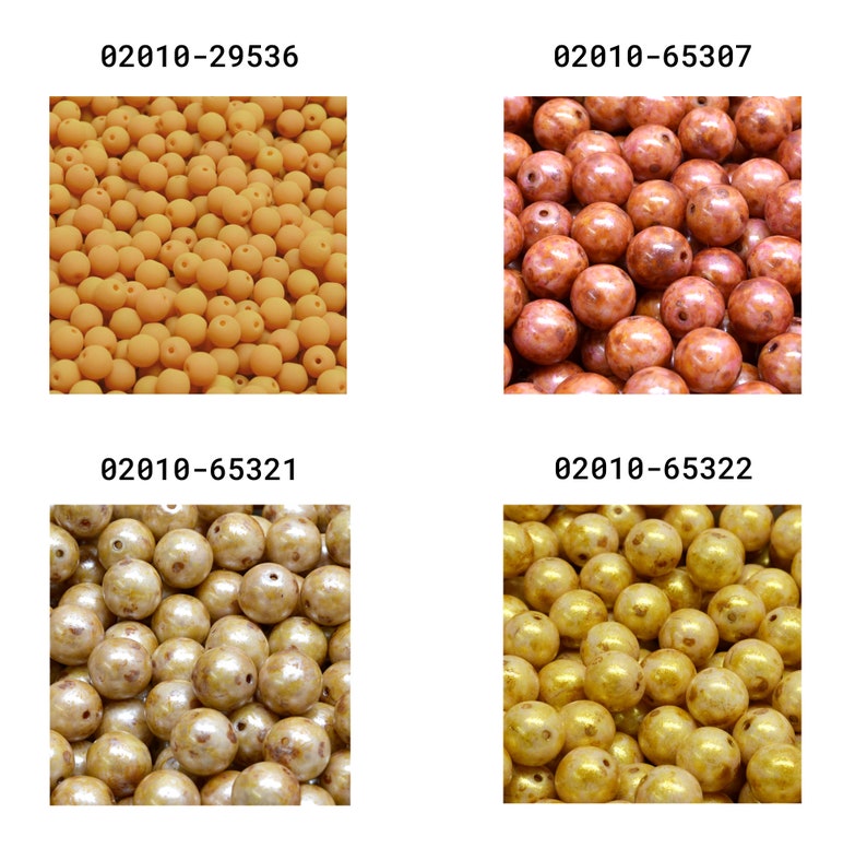 Rutkovsky 111-19001 Round Druck Pressed Glass Beads 3mm, 4mm, 6mm, 8mm, 10mm Sizes Bead Packs in Grams Czech Glass Many Colors image 2