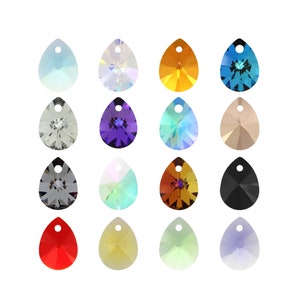 6128 Mini Pear Primero Crystals Pendants - Swarovski Alternative - Center Drilled Pear Shape Crystal Pendants - for Jewelry Making