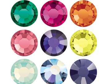PRECIOSA Crystals Chaton Rose MAXIMA Flat Backs NO Hotfix Rhinestones - Genuine - Plain Crystal Colors - Gluing, embellishing, nail art