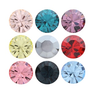 PRECIOSA Crystals 431 11 111/615 Chaton MAXIMA Round Stones Crystals - Genuine - Popular Plain Colors - Pointed Back Round Crystal Stones