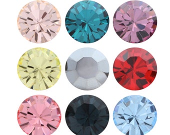 PRECIOSA Crystals 431 11 111/615 Chaton MAXIMA Round Stones Crystals - Genuine - Popular Plain Colors - Pointed Back Round Crystal Stones