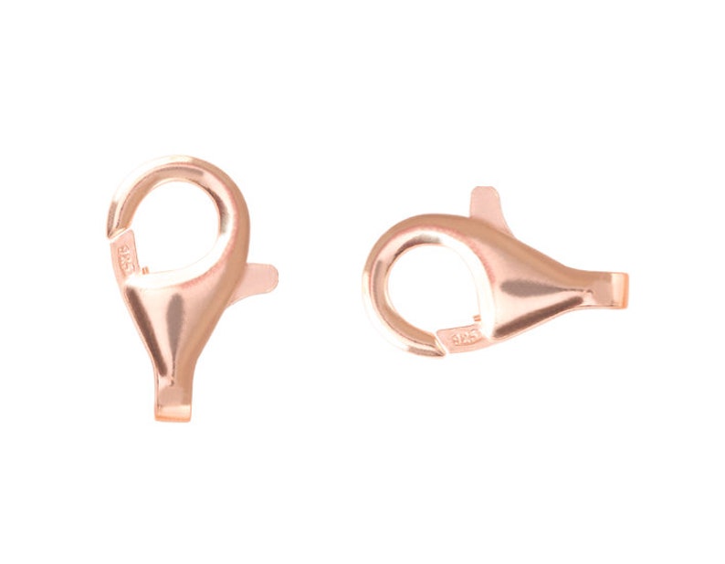 925 Silver Lobster Trigger Clasps Connectors Different sizes and platings Jewelry Making Findings Rose gold plated