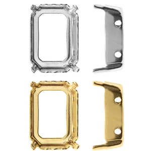 Puede incluir: Dos pares de engastes metálicos para engastar piedras. Un par es plateado y el otro es dorado.