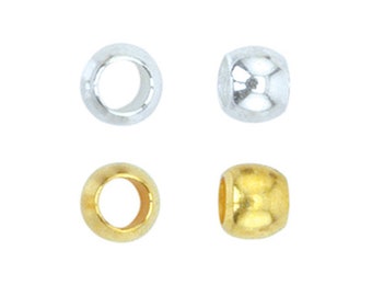 Perles à écraser Beadalon® - Couleur, taille et quantité au choix - Disponibles en or ou en plaqué argent - Apprêts en métal commun - Fabrication de bijoux