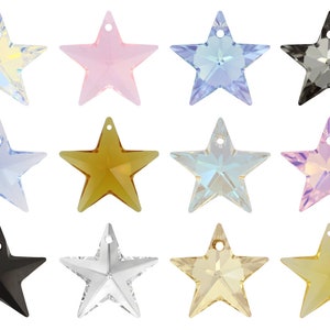PRIMERO Crystals 6714 Star - Highest Quality Crystal Pendants - Made in Austria - Center Drilled Star Shape Pendants - for Jewelry Making