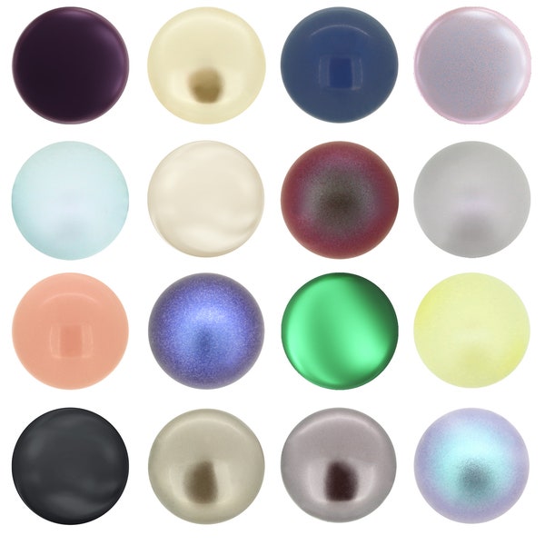 PRIMERO Crystals 5860 Coin Pearls - Highest Quality Fully Drilled Beads - Made in Austria - Various Pearl Colors - Crystal Pearls Coin Shape