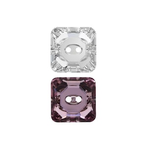 3017 Square Primero Crystals Buttons - Swarovski Alternative - Crystal Buttons with 2 Holes - Crystals For Sewing & Embellishing