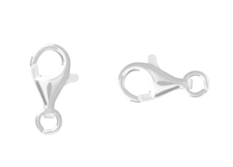 Fermoirs en argent 925 avec anneau ouvert Différentes tailles avec différents placages Apprêts pour la fabrication de bijoux Silver plated