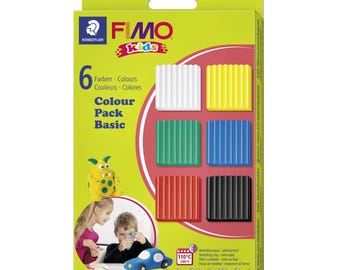 FIMO Kids Modeling Clay: Oven-Bake, Assorted Colors - 6 x 42g Blocks