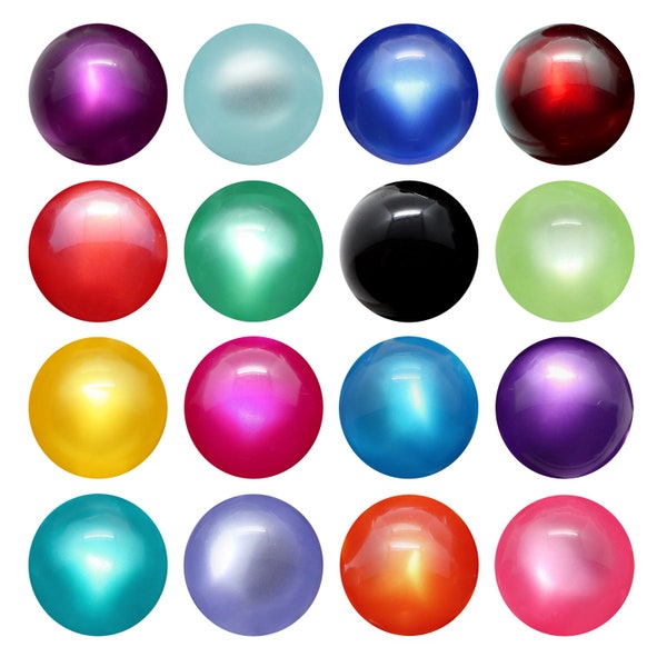 POLARIS Lucido Runde Perlen komplett gebohrt - 6mm, 8mm, 10mm, 12mm - Verschiedene Farben - Lochgröße 1,9mm - Spezielle leuchtende innere Glow Perlen