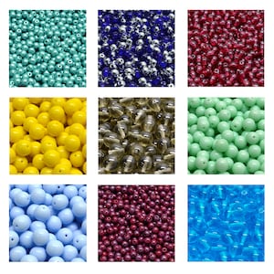 Rutkovsky 111-19001 Round Druck Pressed Glass Beads - 3mm, 4mm, 6mm, 8mm, 10mm Sizes - Bead Packs in Grams - Czech Glass - Vibrant Colors