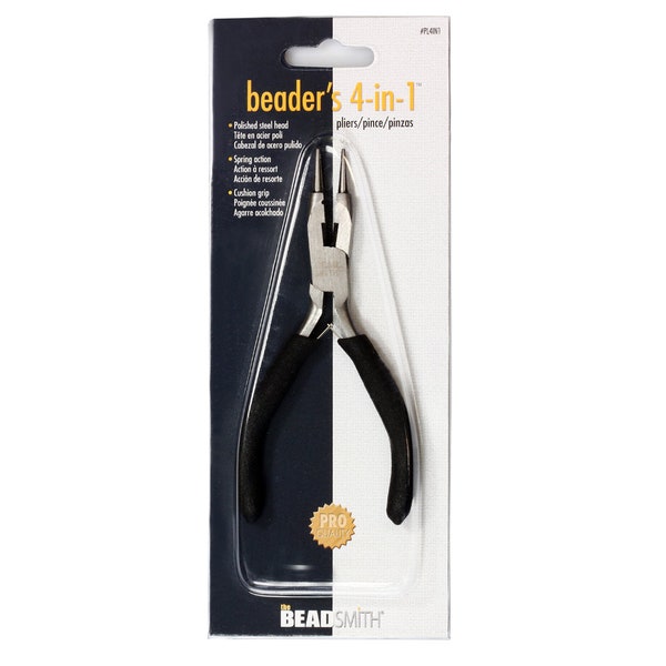 BeadSmith® 4 in 1 Pliers - All purpose pliers can loop, cut, flatten and close jump rings - Jewelry Making/Beading Tool
