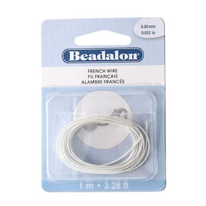Beadalon® Copper Base Metal French Wire for protecting Bead Cord Different Colors & Diameters Pack Includes 1m/3.28ft Wire Silver plated