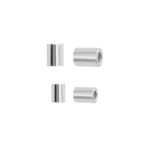 Perles tubes à écraser en argent 925 - 2 mm, 3 mm - Plaqué argent - Apprêts pour la fabrication de bijoux - Embouts, bouchons et barres de bijoux