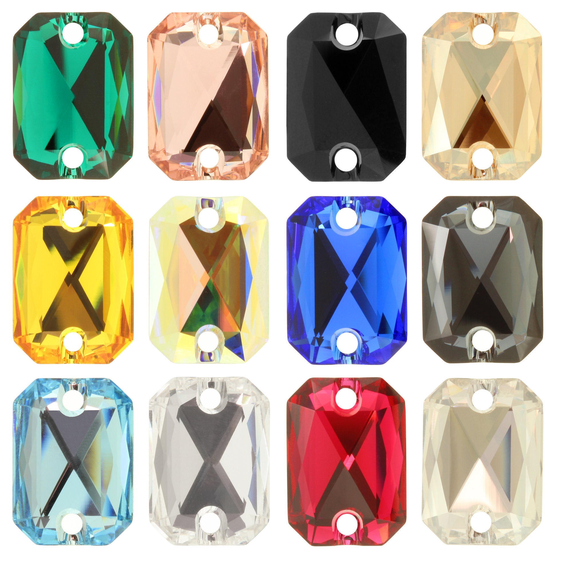 Swarovski Crystal 3252 Emerald Cut Sew-on Stones Crystals | Etsy Canada
