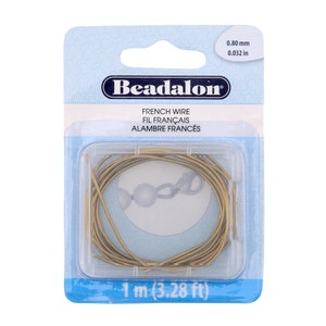 Beadalon® Copper Base Metal French Wire for protecting Bead Cord Different Colors & Diameters Pack Includes 1m/3.28ft Wire Vintage Bronze