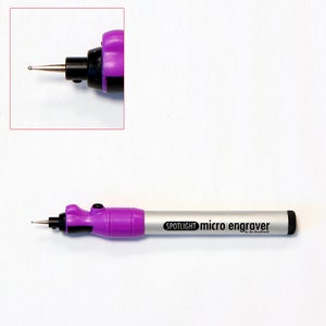 BeadSmith® Micro Engraver with LED Spotlight Battery-operated Tool - Customize Your Designs - Engrave metal, glass, wood, ceramics & more