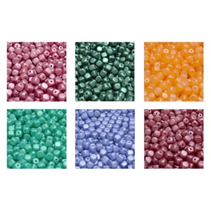 Rutkovsky 111-59008 Cube Shape Pressed Glass Beads - 5x4mm Size - 10g Pack Approx 70 Beads - Czech Glass Beads - 1mm Hole - Many Colors