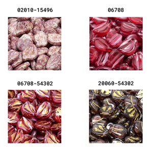 May include: Assortment of glass heart-shaped beads with gold accents. The beads are in four different colors: red, pink, burgundy, and black.