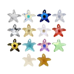 Cristaux PRIMERO 6721 Étoile de mer - Pendentifs en cristal de la plus haute qualité - Fabriqué en Autriche - Pendentif en forme d'étoile percé au centre - pour la fabrication de bijoux