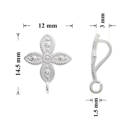 Sterling Silber Schmuck-Verbinder Mit Ringöse – Ideal Für Runde Rivoli-Steine & Kristalle