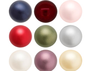May include: Nine round, smooth, pearl-like ornaments in various colors, including red, green, pink, white, and gray. The ornaments are arranged in a 3x3 grid.