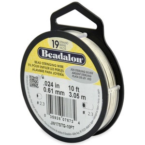Beadalon Sterling Silver Beading Wire: 7-Strand Nylon-Coated (3.1m/10ft) .024in/0.60mm