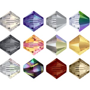 PRIMERO Crystals 5328 Bicone - Highest Quality Fully Drilled Beads - Made in Austria - Popular Crystal Colors - Popular Bicone Shape