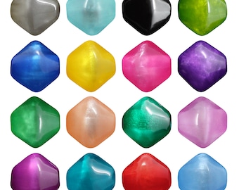 POLARIS Mosso Bicone Beads Fully Drilled - 4mm, 6mm Sizes - Different Colors - Hole Size 1.5mm, 1.8mm - Special Luminous Inner Glow Beads