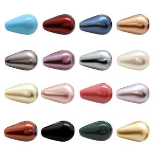 Preciosa Pear Crystal Pearls - Echte Preciosa Perlmuttperlen - Voll gebohrte Kristallperlen - Perlenfarben - Pear Crystal Pearl Beads