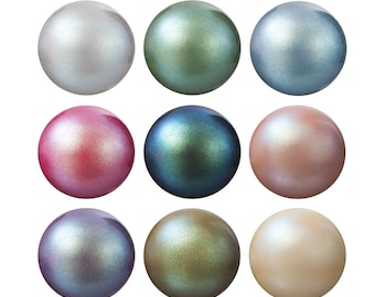 PRECIOSA Crystals 131 10 012 Round Shape MAXIMA Nacre Pearls - Half Drilled Beads - Genuine - Pearlescent Effect Colors - Many Popular Sizes