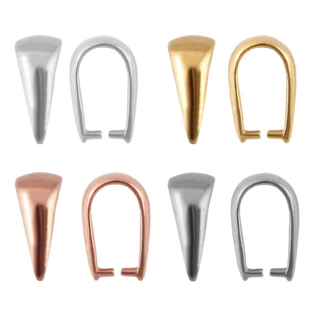 925 Silver Pinch Bails Pendant Bail Available in Different Platings and