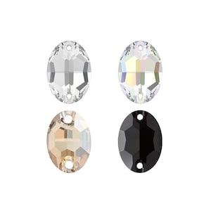 3210 Oval Primero Crystals Sew-On Rhinestones - Swarovski Alternative - Flat Back Sew-On Crystals with 2 Holes - Crystals For Sewing