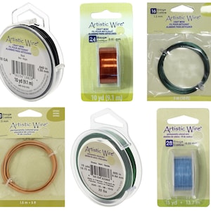 Artistic Wire® Permanently Colored Craft Wire for making jewelry - Available in large selection of Colors and Gauges - Different packaging