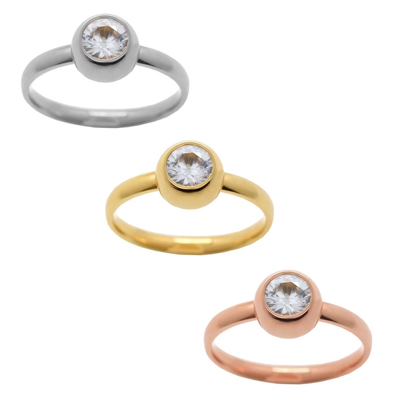 Stainless Steel Rings With Changeable Stone Finished Jewelry Etsy