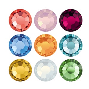 PRECIOSA Crystals Chaton Rose MAXIMA Flat Backs NO Hotfix Rhinestones - Genuine - Different Plain Colors - Gluing, embellishing, nail art