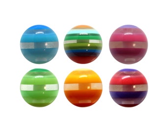 POLARIS Multilayer Round Beads Fully Drilled - 10mm Size - Different Matt Colors - Hole Size 1.8mm - Multicolor Beads - Unique Beads