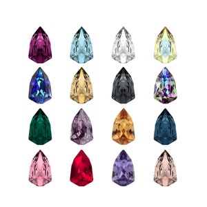 Puede incluir: Surtido de 18 piedras de cristal puntiagudas en varios colores, incluyendo azul, verde, rojo, morado y dorado.