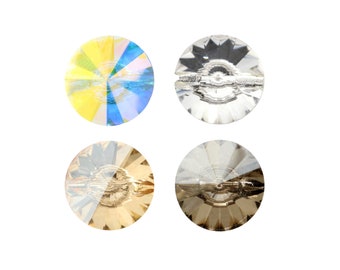AUREA Crystals A3015 Rivoli Round Crystal Buttons - Round Shape Buttons - Popular Crystal Colors - Crystals For Sewing and Embellishing