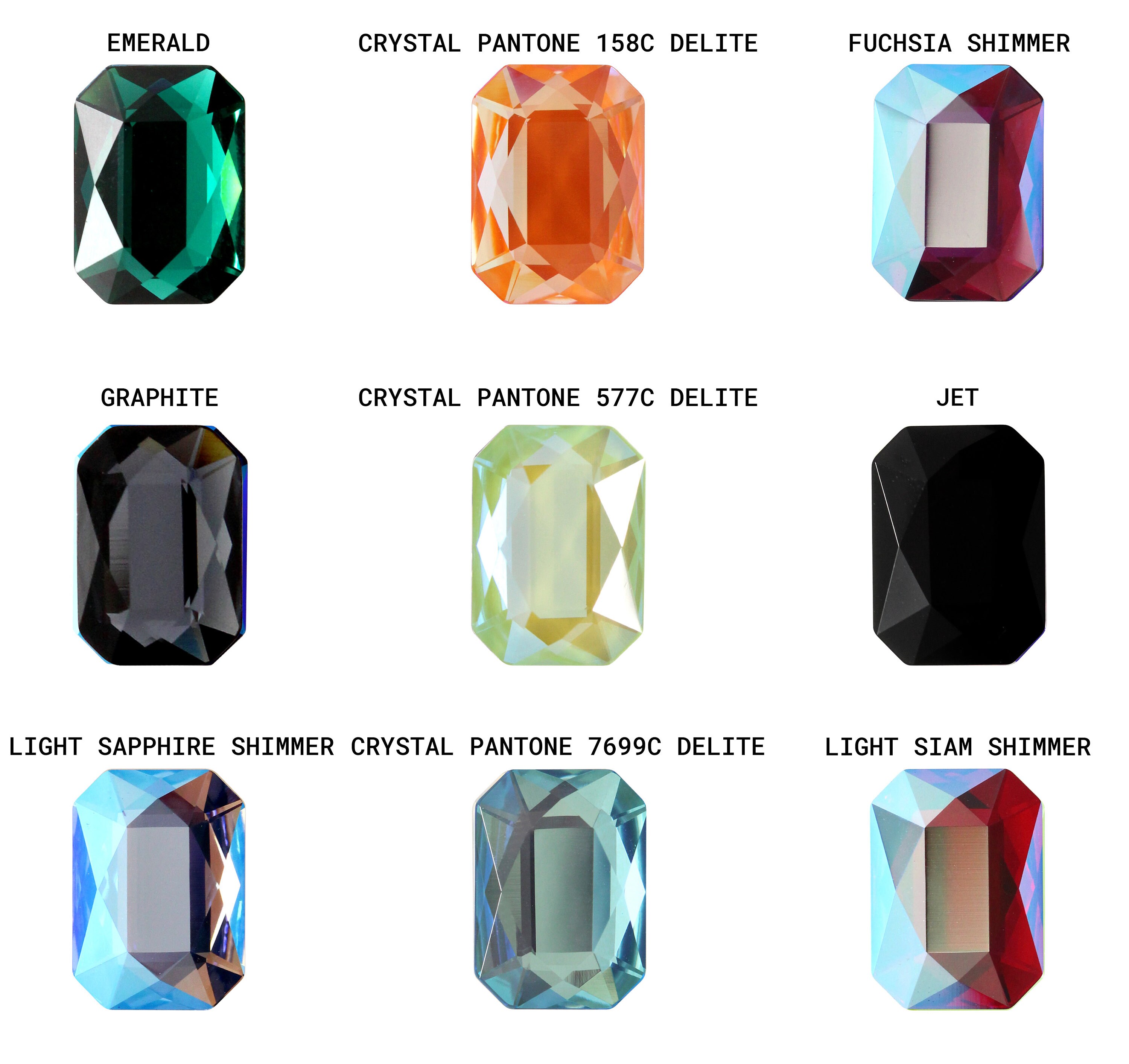 Ap Rhinestones 2602 Emerald Cut Rhinestones: Flat Backs Non Hotfix for Gluing, Primero ...