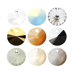 Preciosa Rivoli Crystal Pendants - Genuine Preciosa Crystals - Center Drilled Rivoli Shape Crystal Pendants - for Jewelry Making
